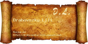 Drahovszky Lili névjegykártya